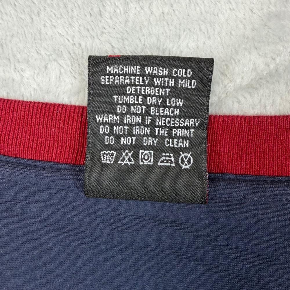 VTG Polo Jeans Co Ralph Lauren Mens 3XT Navy V-Neck Long Sleeve Graphic T-Shirt - Picture 3 of 7